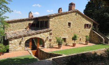 tuscany, old stone farmhouse in a wonderful position